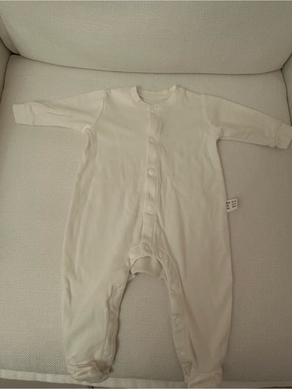 Ultra soft Neutral Cream Footed One-Piece Snap Romper